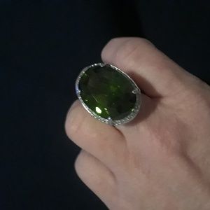Large emerald cocktail ring